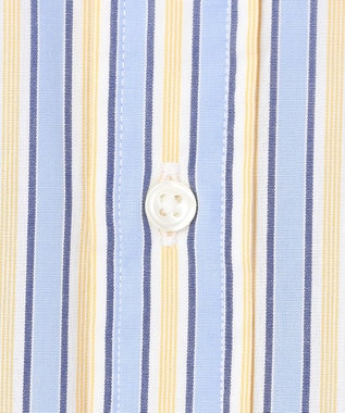 J.PRESS MEN 【SOMELOS】マルチストライプ バンドカラーシャツ イエロー系1