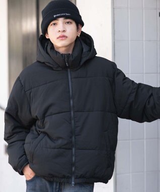 WEGO 【25年秋冬新作/ユニセックス着用ITEM/SMLサイズ展開】2WAYパファーブルゾン ブラック