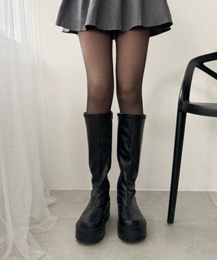 WEGO 【暖かい】フェイクタイツ裏起毛 ブラック