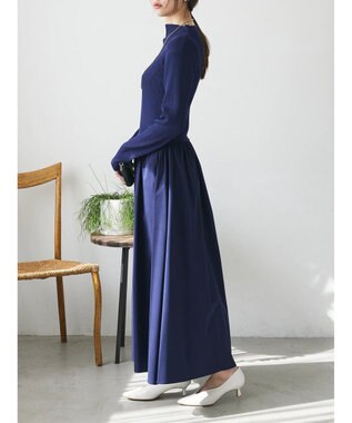 Green Parks AnriettMusee  リブニットドッキングワンピース Navy