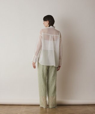 GRACE CONTINENTAL メッシュオーバーシャツ ホワイト