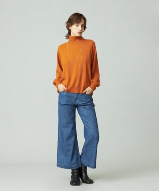 J.PRESS YORK STREET 【WOMEN】ANTI PILLING WOOL ロールネックニット オレンジ系