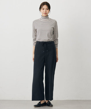 J.PRESS LADIES ピーチポプリン ワイド パンツ ブラック系