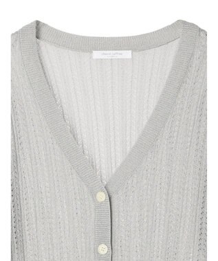 Green Parks すかし柄コンパクトシアーカーディガン Gray