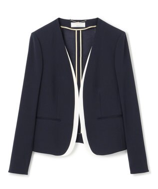 BEIGE， CINDY / ダブルカラージャケット Navy × White