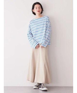 AMERICAN HOLIC ボートネックボーダープルオーバー Blue