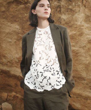 BEIGE， MICA / リネンブレンドテーラードジャケット