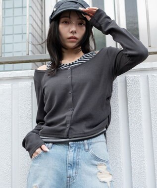 WEGO カーデドッキングレイヤードロンT スミクロ