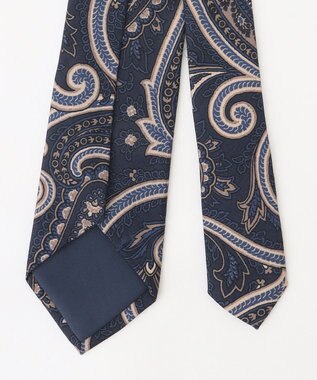 JOSEPH ABBOUD ビッグペイズリーパターン　ネクタイ ダークブラウン系7