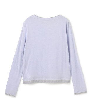 UNFILO L ソフトウール フェイクレイヤード ロンT ブルー