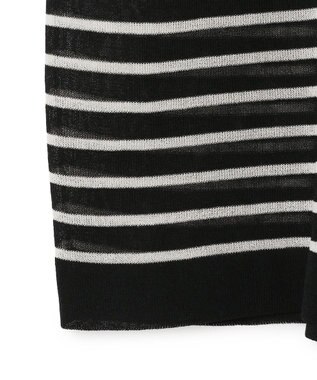 UNFILO シアーフォルムニット ボーダー ブラック×ベージュ