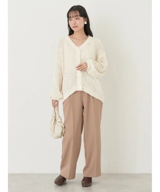 earth music&ecology ぽこぽこヤーンカーディガン Ivory
