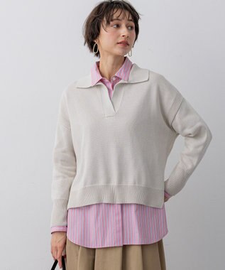 23区 【先行予約】コットンギマ スキッパー ニット