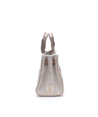 A.D.M.J. リネンラメクロス/前金具付トート32cm(Dカン＋) SILVER