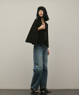 GRACE CONTINENTAL トリアセケープスリーブジャケット ブラック