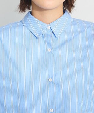 CRAFT STANDARD BOUTIQUE シワ軽減/イージーケアビッグシャツ Stripe Sax