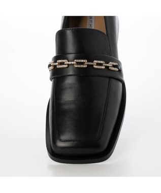 MODE ET JACOMO <MODE ET JACOMO>スクエアトゥチェーンローファー ブラック