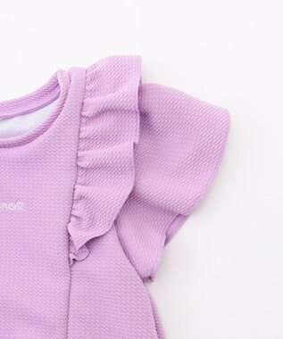 ANY KIDS 【UVカット】2WAYショルダーセパレート水着 ラベンダー×ラベンダーチェック