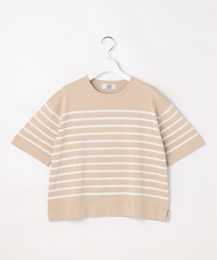 J.PRESS LADIES COTTON ACETATE DRY ニット Tシャツ ベージュ系