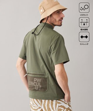 PW CIRCULUS 【UVカット / 吸水速乾 / 伸縮性抜群】【MEN】メッシュポケットモック カーキ系