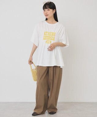 AMERICAN HOLIC シャーリングプリントTシャツ Off White