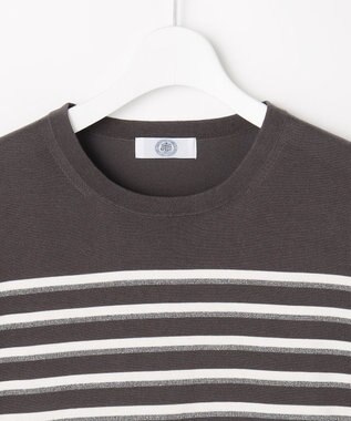 J.PRESS LADIES COTTON ACETATE DRY ニット Tシャツ ダークブラウン系