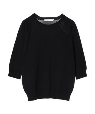 AMERICAN HOLIC ＵＶカットラグラン５分袖ニットプルオーバー Black