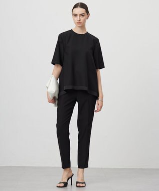 ICB L 【新色追加・WEB限定カラーあり・接触冷感・UVケア・速乾・防シワ・洗える】 FluidBackSatin  ドロストパンツ ブラック系