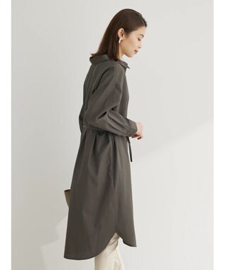 Green Parks ミドル丈シャツワンピースII Charcoal Gray