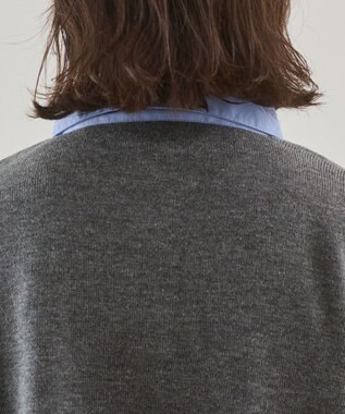 WEGO 【ANGIE VINTAGE】シャツ襟 ドッキング　フェイクレイヤード ニット トップス ライトグレー