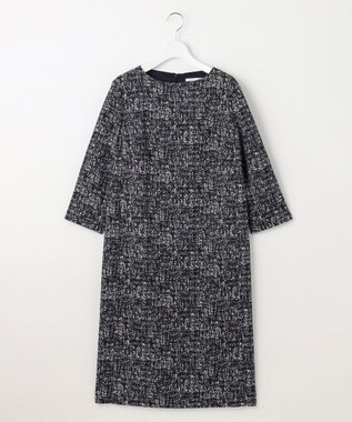 自由区 S プリントジャガードストレッチ  ワンピース [新色]ネイビー系5