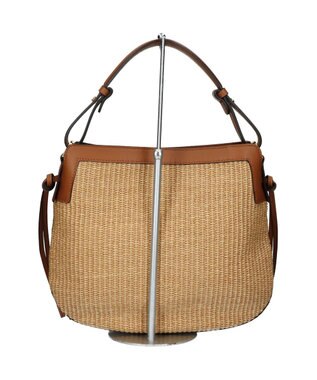 INTER-CHAUSSURES 【LORISTELLA】2WAY異素材コンビネーションショルダーバッグ ブラウンコンビ