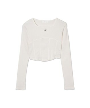 WEGO ヴィンテージウォッシュコルセットデザイントップス オフホワイト