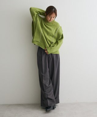CRAFT STANDARD BOUTIQUE ハンドステッチデザインニットプルオーバー Green