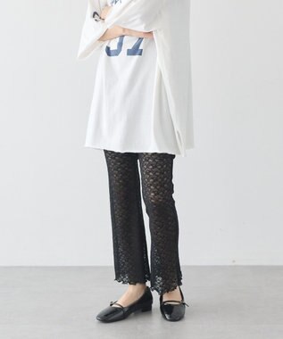 earth music&ecology レースフレアパンツ Black