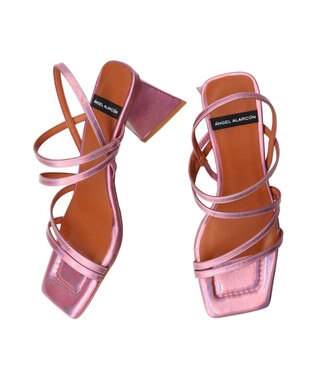 INTER-CHAUSSURES 【ANGEL ALARCON】スクエアトウストラップサンダル ピンク