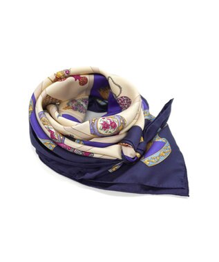 Marca 【伝統横濱スカーフ】香水瓶   大判 シルクツイル スカーフ ブルー