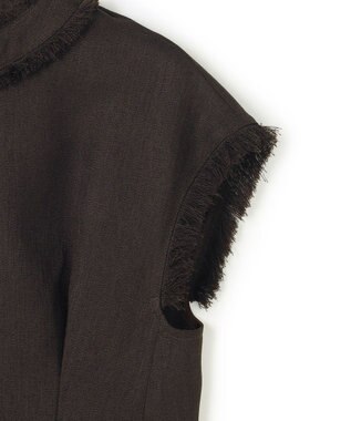 uncrave リネンライクツイル ジレブラウス ダークブラウン