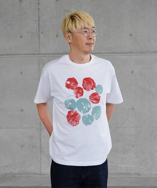nitorito 【UNISEX】stone Tシャツ red×(whiteボディ)