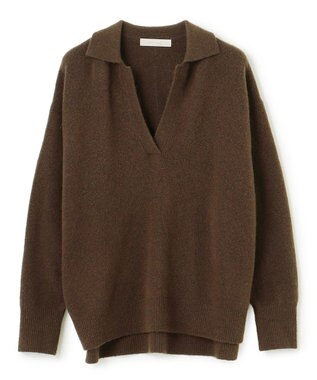 UNFILO ふわふわ スキッパーニット [NEW]ブラウン