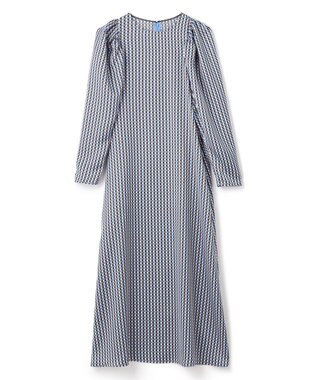 BEIGE， MABILLON / マトンスリーブドレス Sax x Brown