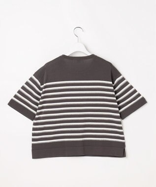 J.PRESS LADIES COTTON ACETATE DRY ニット Tシャツ ダークブラウン系