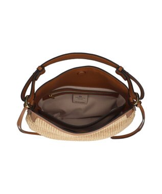 INTER-CHAUSSURES 【LORISTELLA】2WAY異素材コンビネーションショルダーバッグ ブラウンコンビ