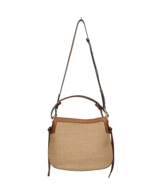 INTER-CHAUSSURES 【LORISTELLA】2WAY異素材コンビネーションショルダーバッグ ブラウンコンビ