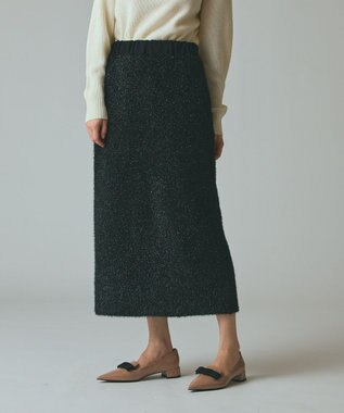 GRACE CONTINENTAL フェザーヤーンシャイニースカート ブラック