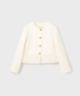 GRACE CONTINENTAL ツイードコンビジャケット ホワイト