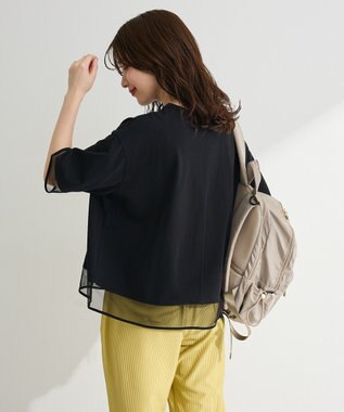 Green Parks 【適ON】遮熱チュールドッキングプルオーバー Black