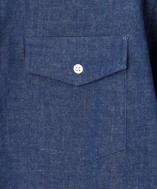 J.PRESS MEN パッチフラップ デニムシャツ /B.D. ネイビー系