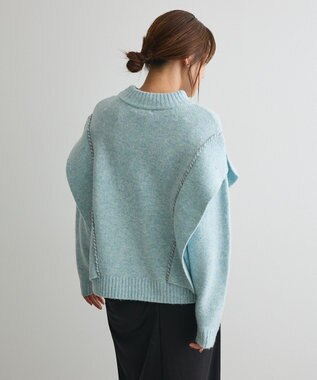 CRAFT STANDARD BOUTIQUE ハンドステッチデザインニットプルオーバー Sax