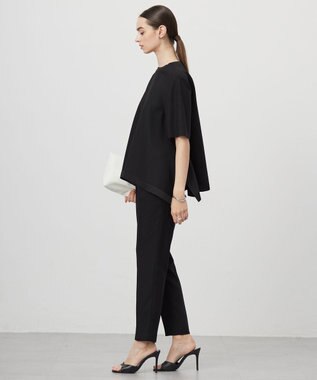 ICB L 【新色追加・WEB限定カラーあり・接触冷感・UVケア・速乾・防シワ・洗える】 FluidBackSatin  ドロストパンツ ブラック系